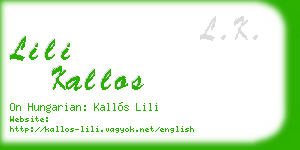 lili kallos business card